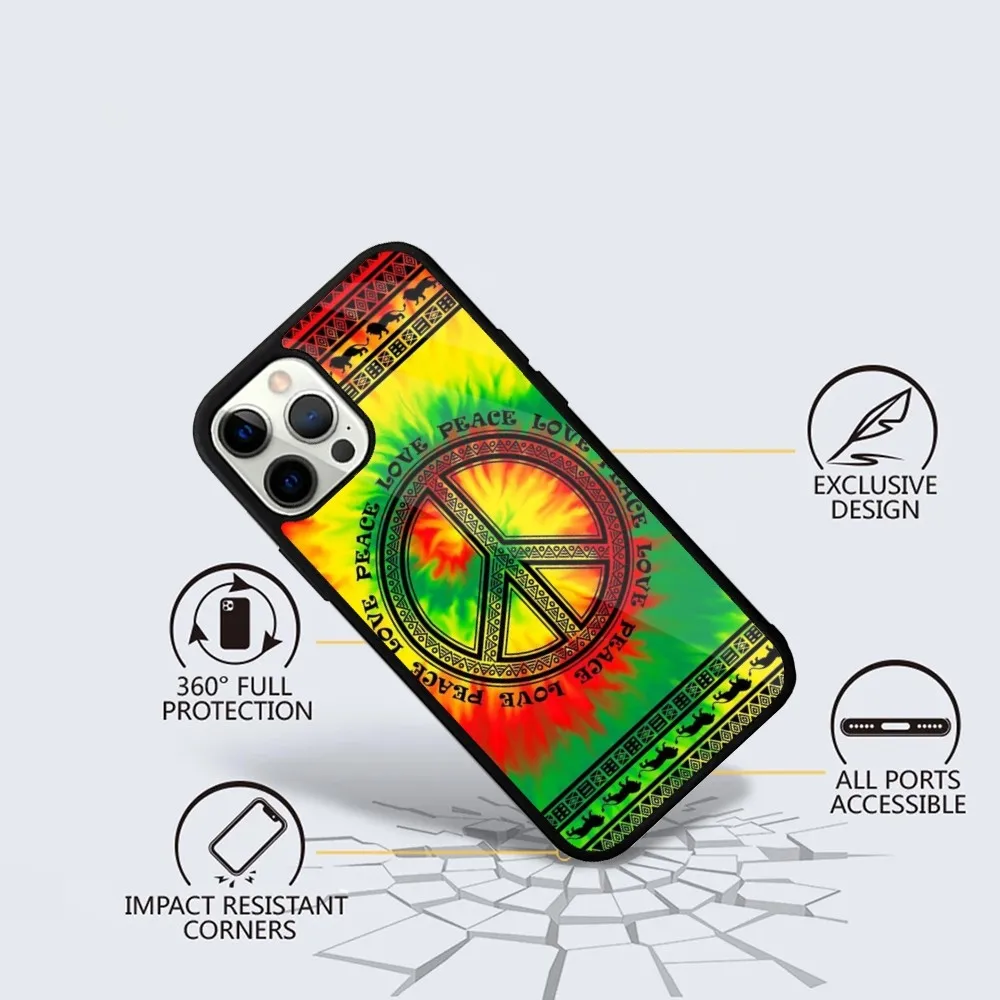 Bob Marley Rasta Lion Phone Case For iPhone 15,14,13,12,11,Plus,Pro,Max Mini Magsafe Magnetic Wireless Charging