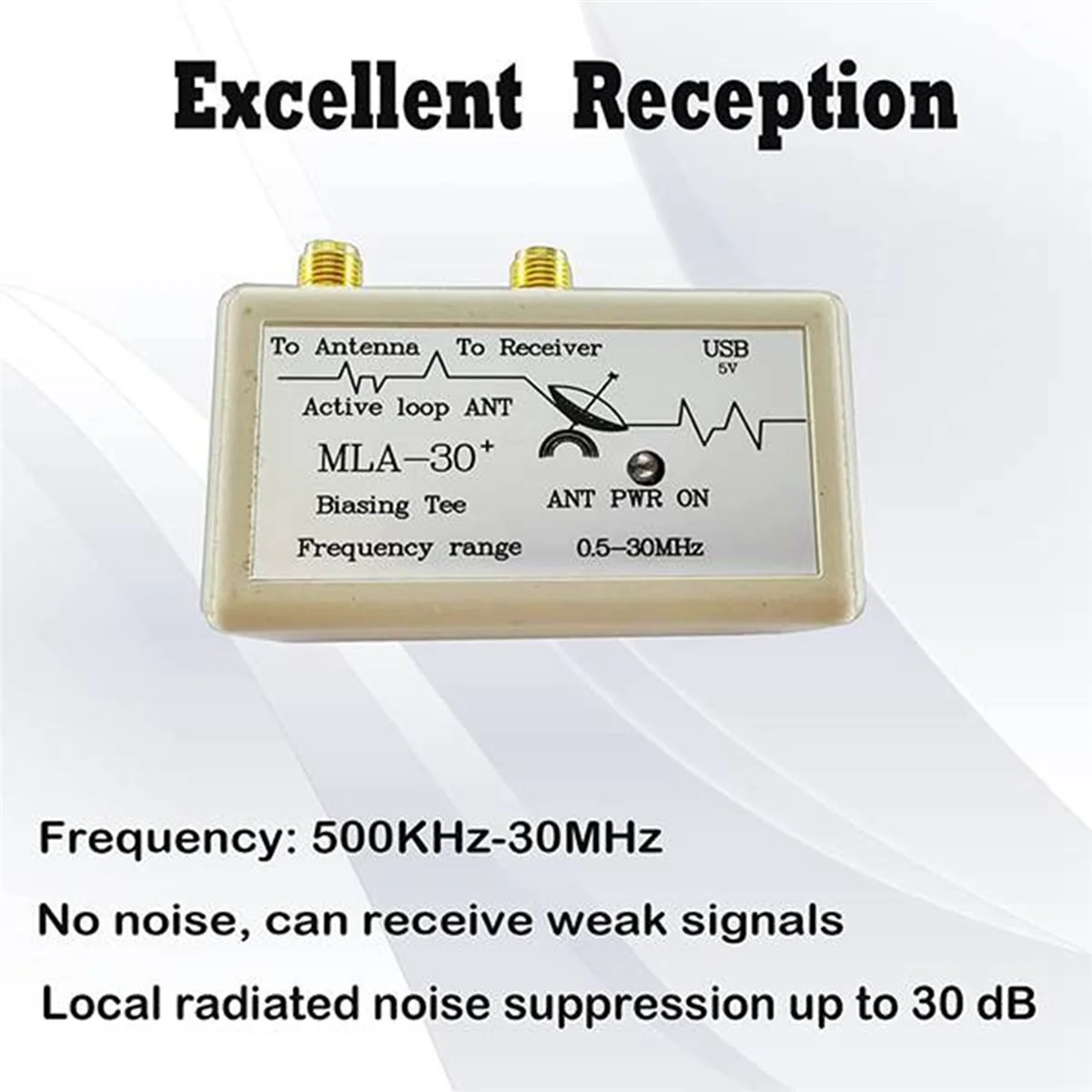 MLA-30+ Plus 0.5-30MHz Ring Active Receive Antenna SDR Loop Antenna Low Noise Medium Short Wave Radio Short Wave(BNC) YDH
