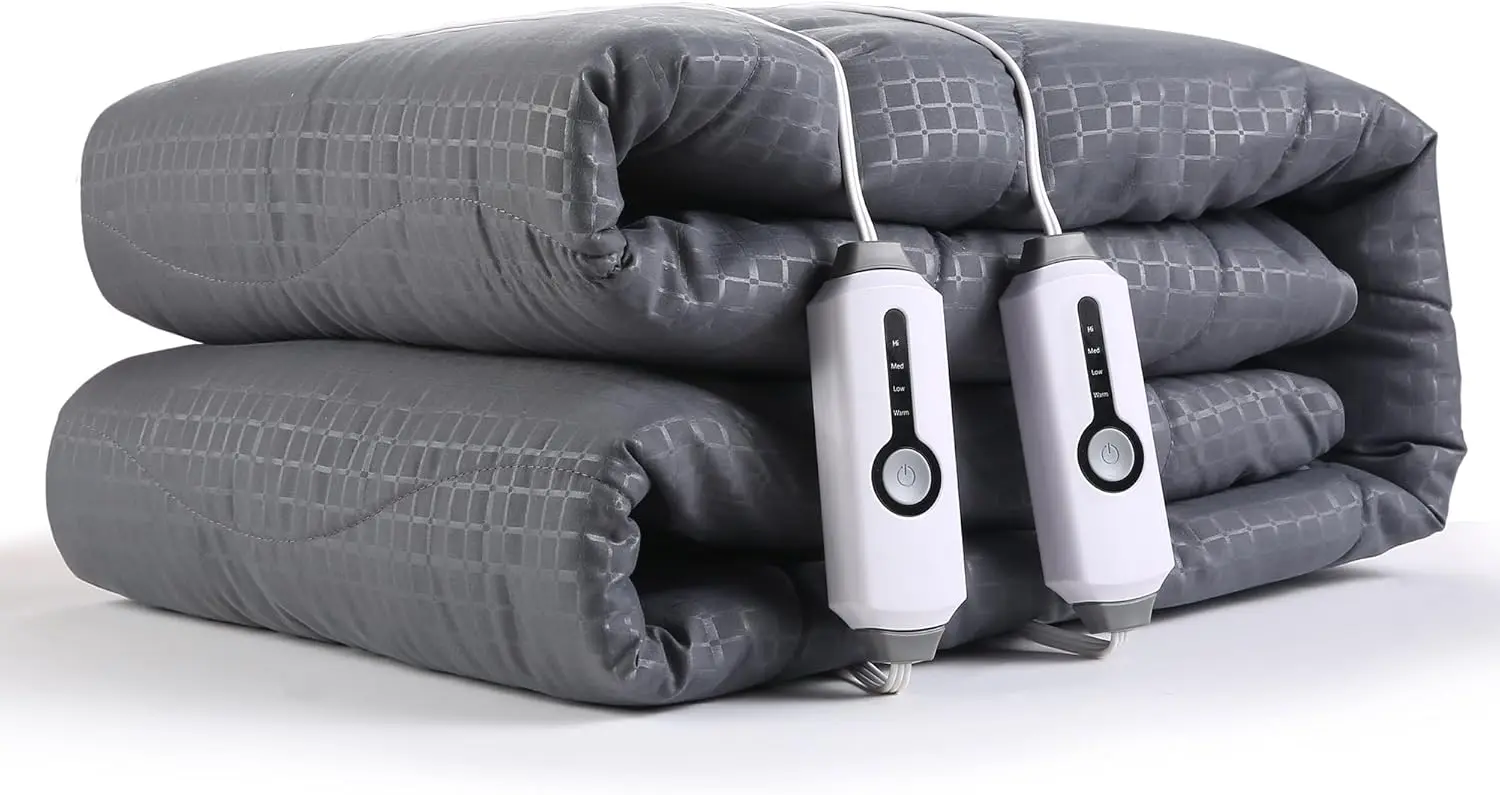 Queen Size Electric Mattress Pad with 4 Heat Settings, Auto Shut-Off & Machine Washable Fabric