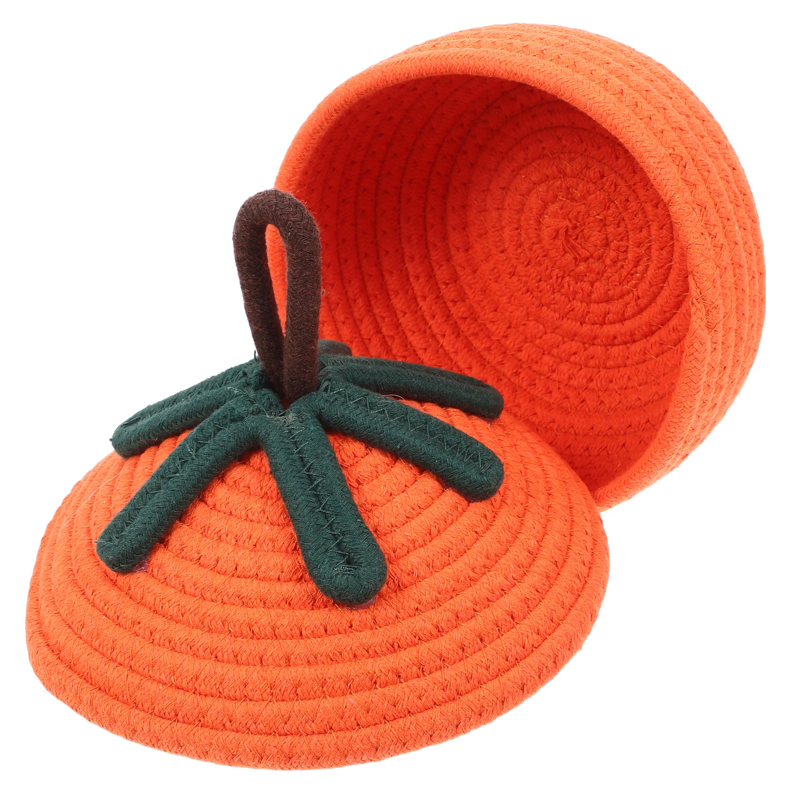 

Woven Basket for Cute Lid Halloween Fall Decorative Wicker Rope Basket Towels Container Small Box Storage Solution Craft Snacks
