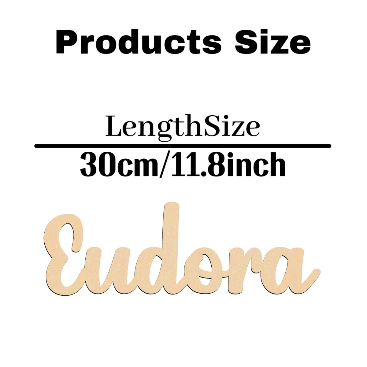 1 قطعة الكرتون eudqra مثال نص مخصص لوحة خشبية علامة خشبية قطع الليزر علامة يدويا مع حروف مخطوطة أنيقة