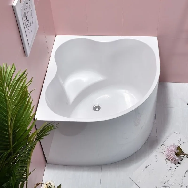 Cornerable small apartment bathtub, deepened household independent acrylic adult bathtub Chinese integrated molding closure