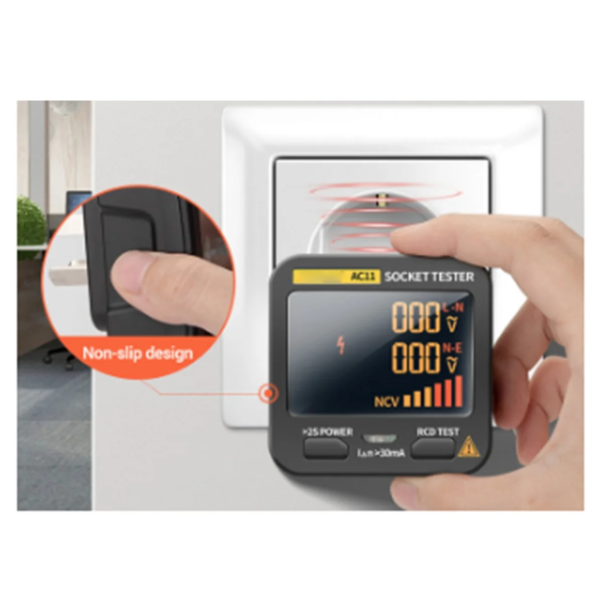 

B43C AC11 Детектор розеток, штекер с нулевой линией, детектор поляризации фазы, тестер розеток, умный цифровой тестер, вилка европейского стандарта