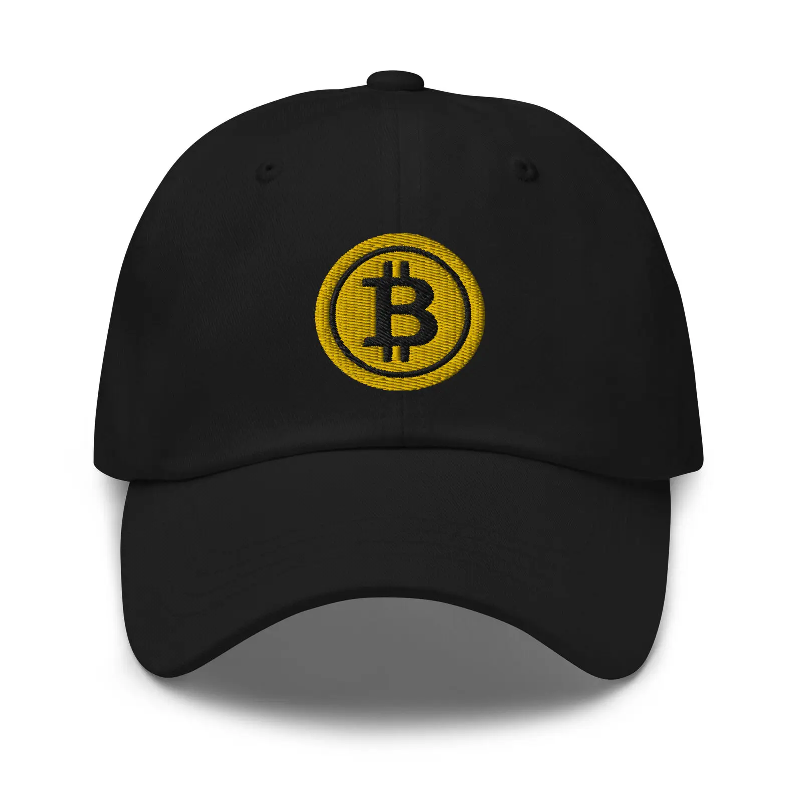 Yellow BTC Bitcoin Crypto Symbol Digital Asset Baseball Cap Dad hat