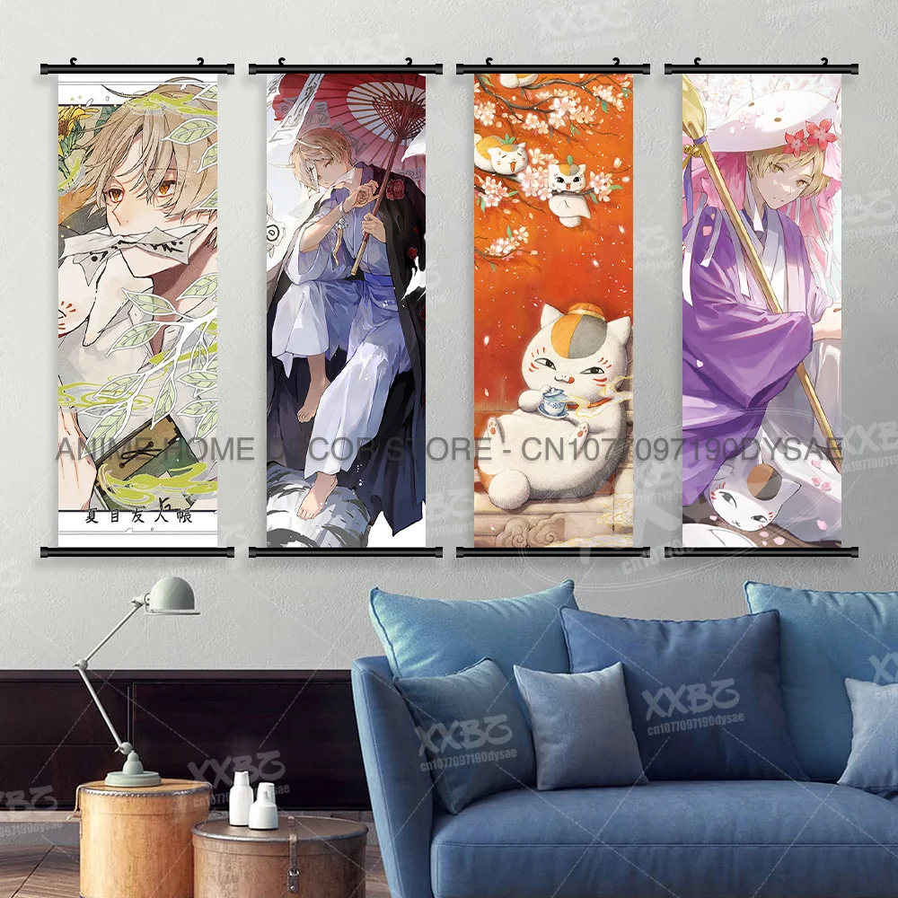 Kawaii Anime Natsume's Buch der Freunde Druck Poster Wand Kunstwerk Hängen Malerei Zimmer Leinwand Schriftrollen Bilder Hause Dekoration – Detail 2