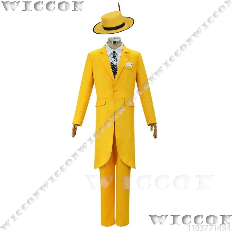 Jim Carry-Costume de Cosplay de Film, Masque Vert, Robe Jaune, Uniforme pour Adulte, ixd'Halloween, Personnalisé