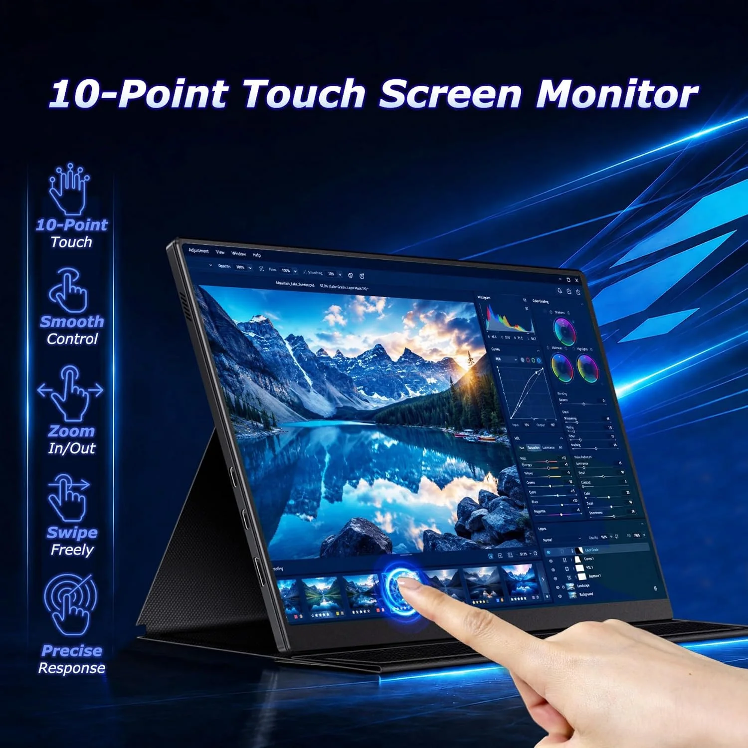 10.5 Inch Touch Portable Monitor 100%sRGB 1920*1280P FHD 3:2 IPS for Laptop Phone TV XBox Dack Mac PS4/5 Switch Game Console