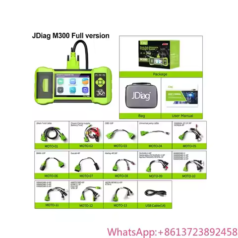 JDiag M300 Motorcycle Diagnostic OBD2 Scanner Moto Diagnose Tool Clear Fault Code ABS Engine Professional Motorcycle Diagnosis