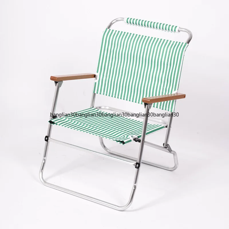 

Outdoor Camping Folding Portable Ultra-light Aluminum Alloy Fishing Sketch Leisure Striped Beach Chair