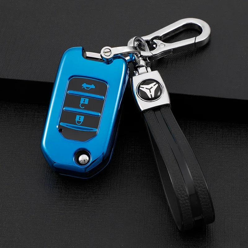 For Honda Accord Civic CR-V HR-V HRV Crider Jade Odyssey Car TPU Folding Key Cover Bag Case Shell Holder Protector Keychain