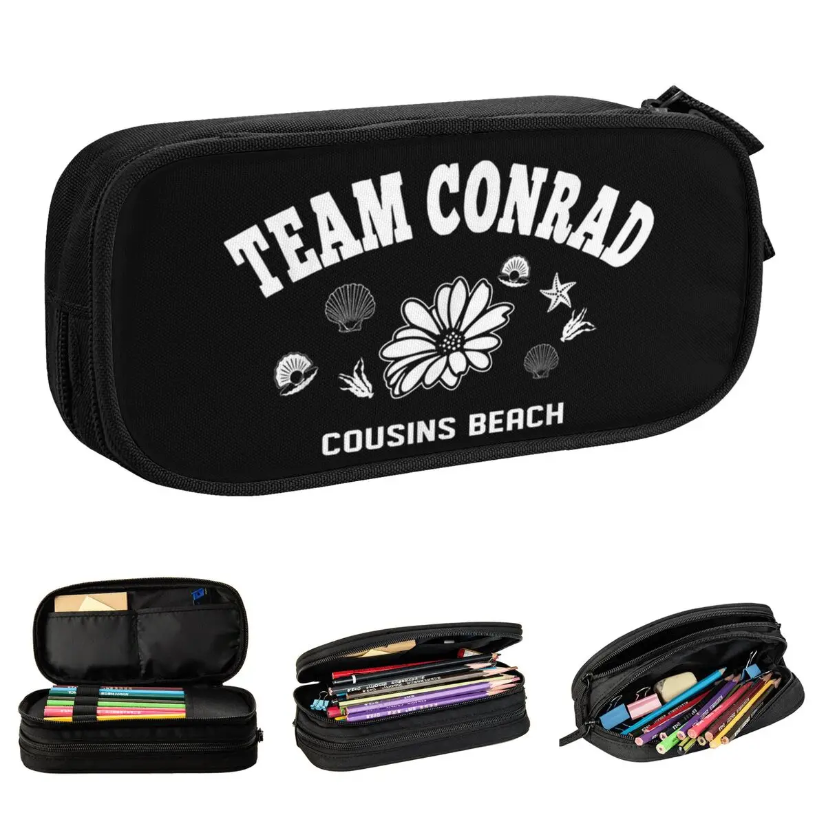 مقلمة The Summer I Turn Pretty Team Conran حقائب صندوق أقلام ممتعة للفتيات والأولاد مقلمة كبيرة بسحاب للمكتب #2