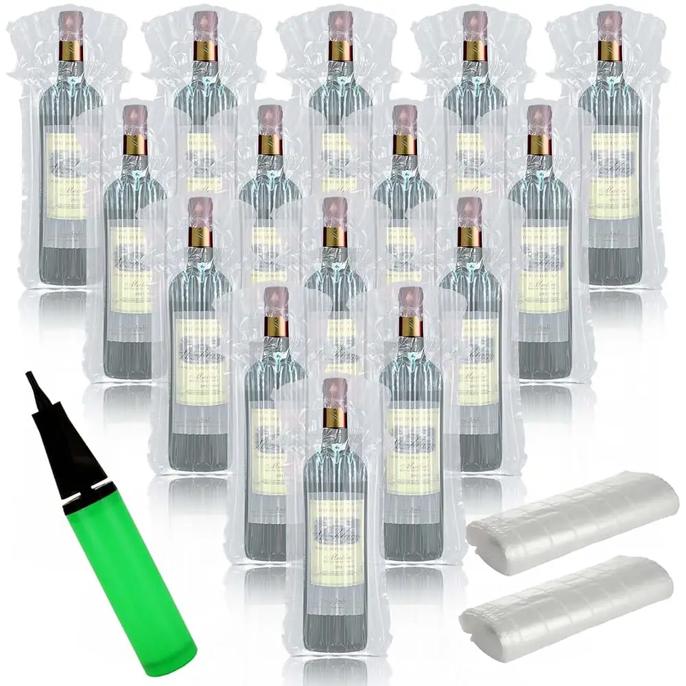 

Free Shipping100PCS Wine Bottle Travel Protector Bags With Pump, Inflatable Wine Bags For Travel, Wine Shipping Sleeves Air Col