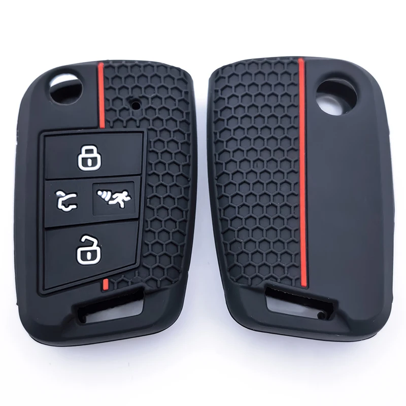 Para volkswagen golf gti alltrack golf r sportswagen polo skoda tiguan atlas e-golf jetta silicone carro remoto fob chave capa caso