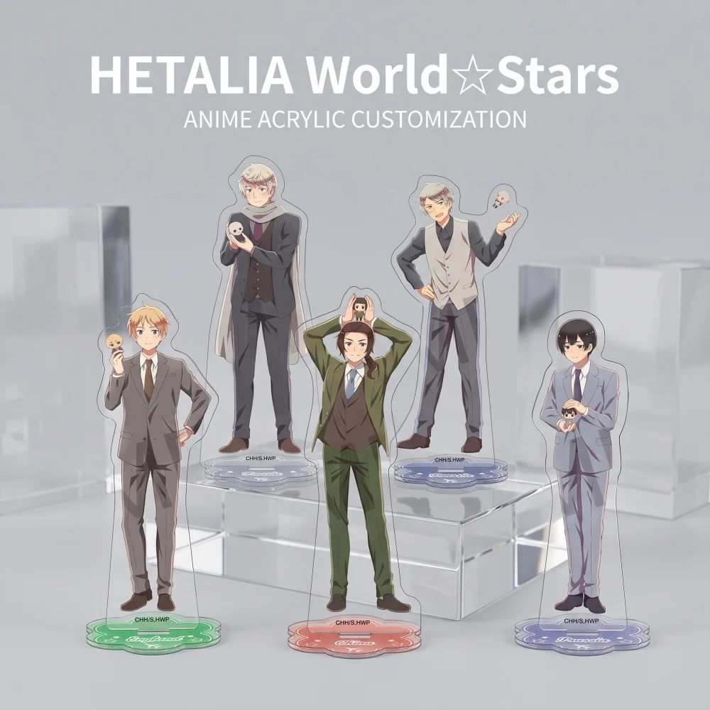 Hetalia World Stars Anime Acrylic Stand Keychain 2026 New England America Italy Cute Suit Style Custom Pattern