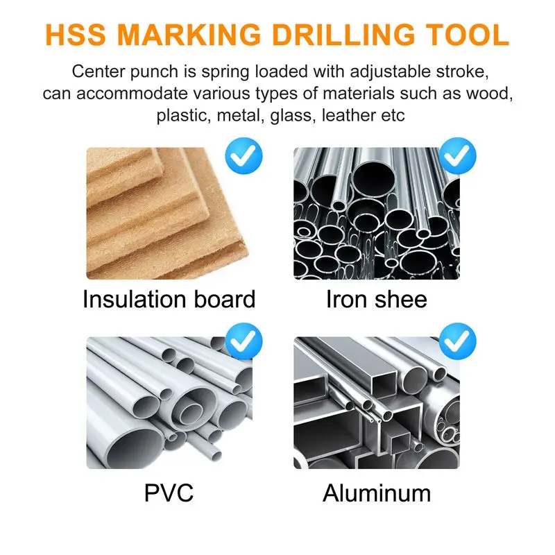 Limited Stock-FF 1Pcs HSS Center Punch Stator Punching Automatic Center Pin Punch Spring Loaded Marking Drilling Tool With A Pro
