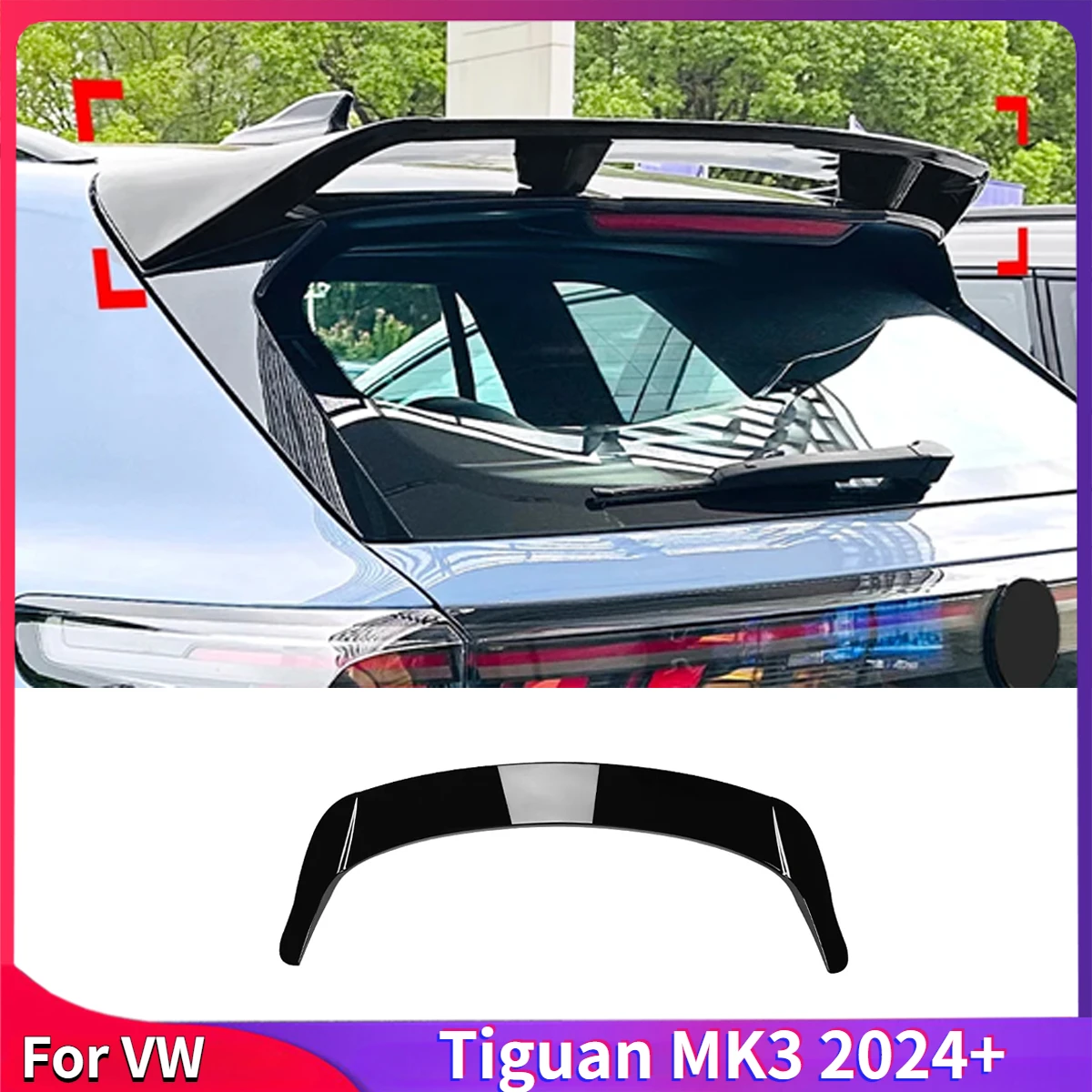 For VW Tiguan MK3 2024+ Car Rear Trunk Spoiler Wing Lip Fixed Wind Spoiler Rear Wing Auto Decoration Body Accessories Auto Parts