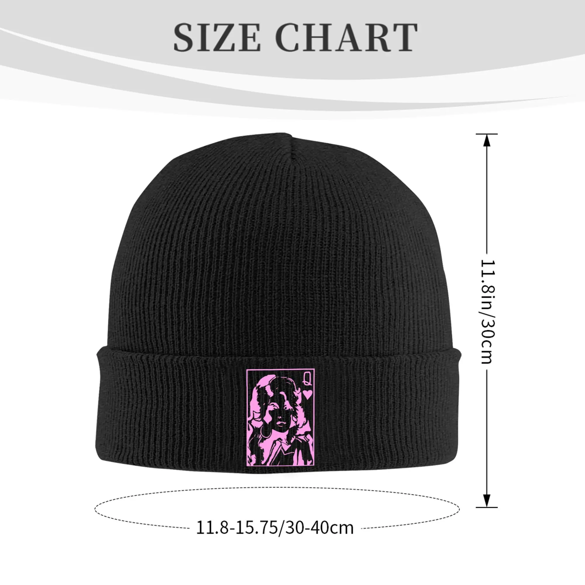 in Queen of Heart we Trust Dolly Parton Knit Hat Beanie Autumn Winter Hat Warm Acrylic  Casual  Cap Men Women Gift