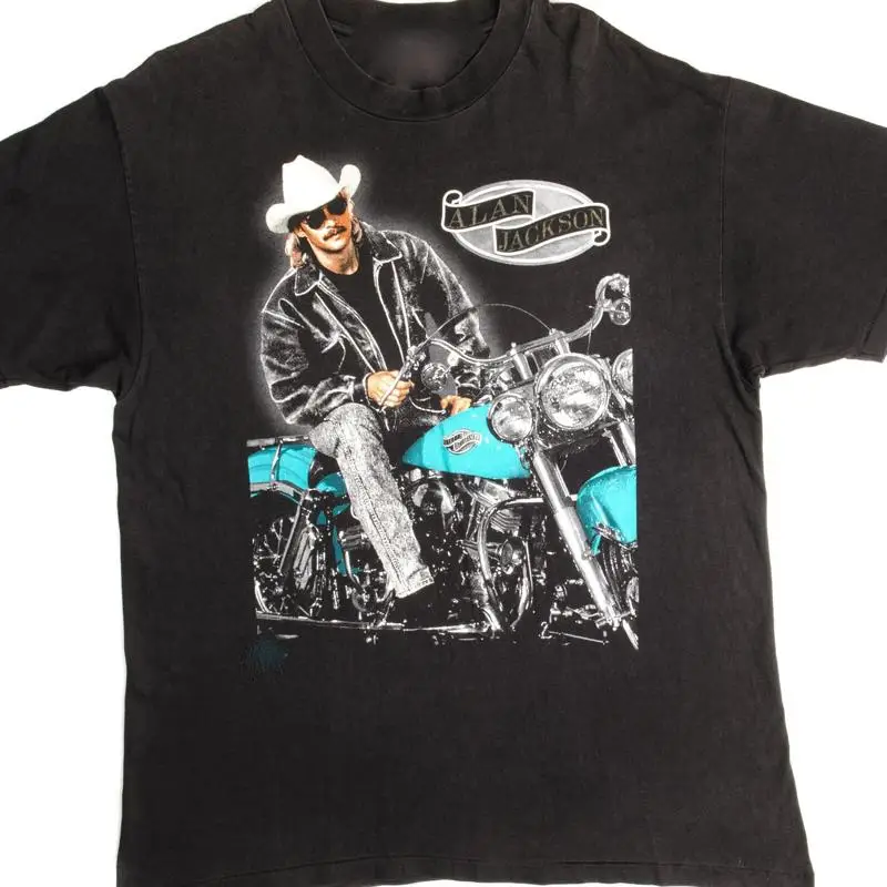 VINTAGE ALAN JACKSON In Concert Tour Cotton All Size Black T Shirt TR125
