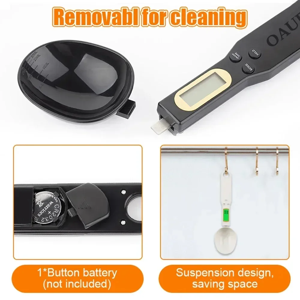 Mini Spoon Scale Digital Kitchen Scale Electronic LCD Food Scale 0.1-500g Weight Measuring Kitchen Tool for Milk Coffee image 4