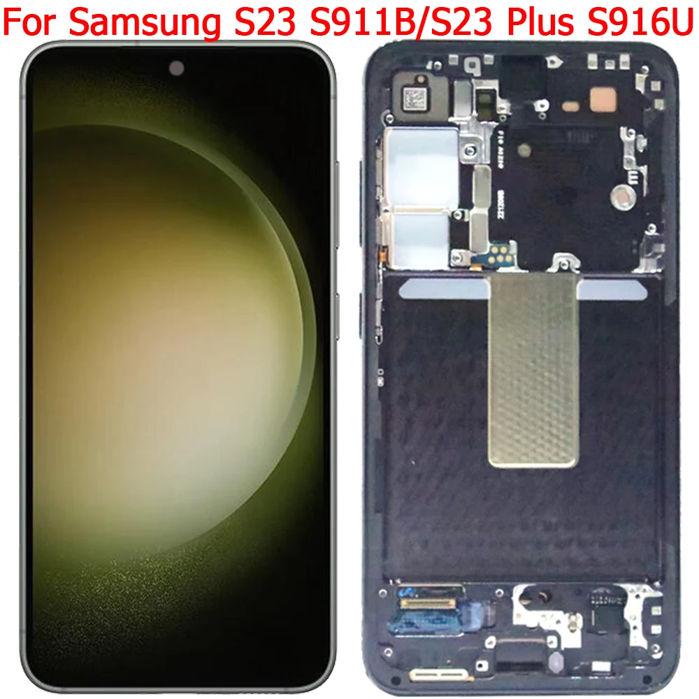 For Samsung S23 Plus S916U LCD Screen Display With Frame Dynamic AMOLED For Samsung S23 S911B S911U Display LCD Screen