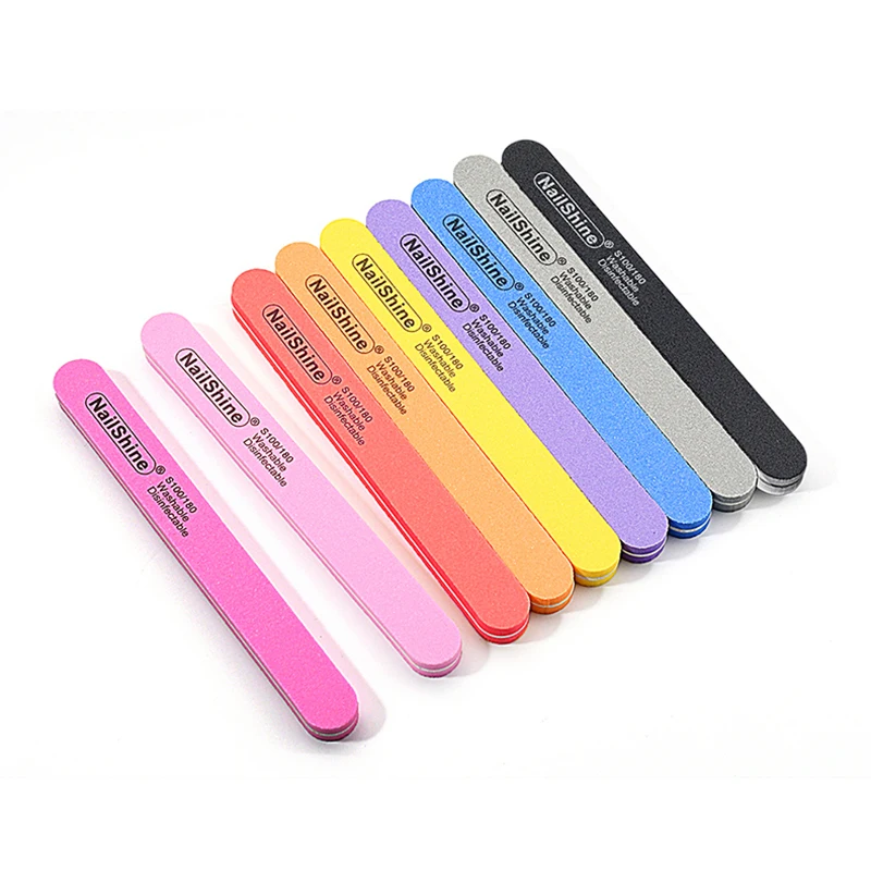 25/50Pcs Professional Manicure Set Thicken Colorful Sponge Nails Buffer File 100/180 Griting Washable Nail Accesserious And Tool