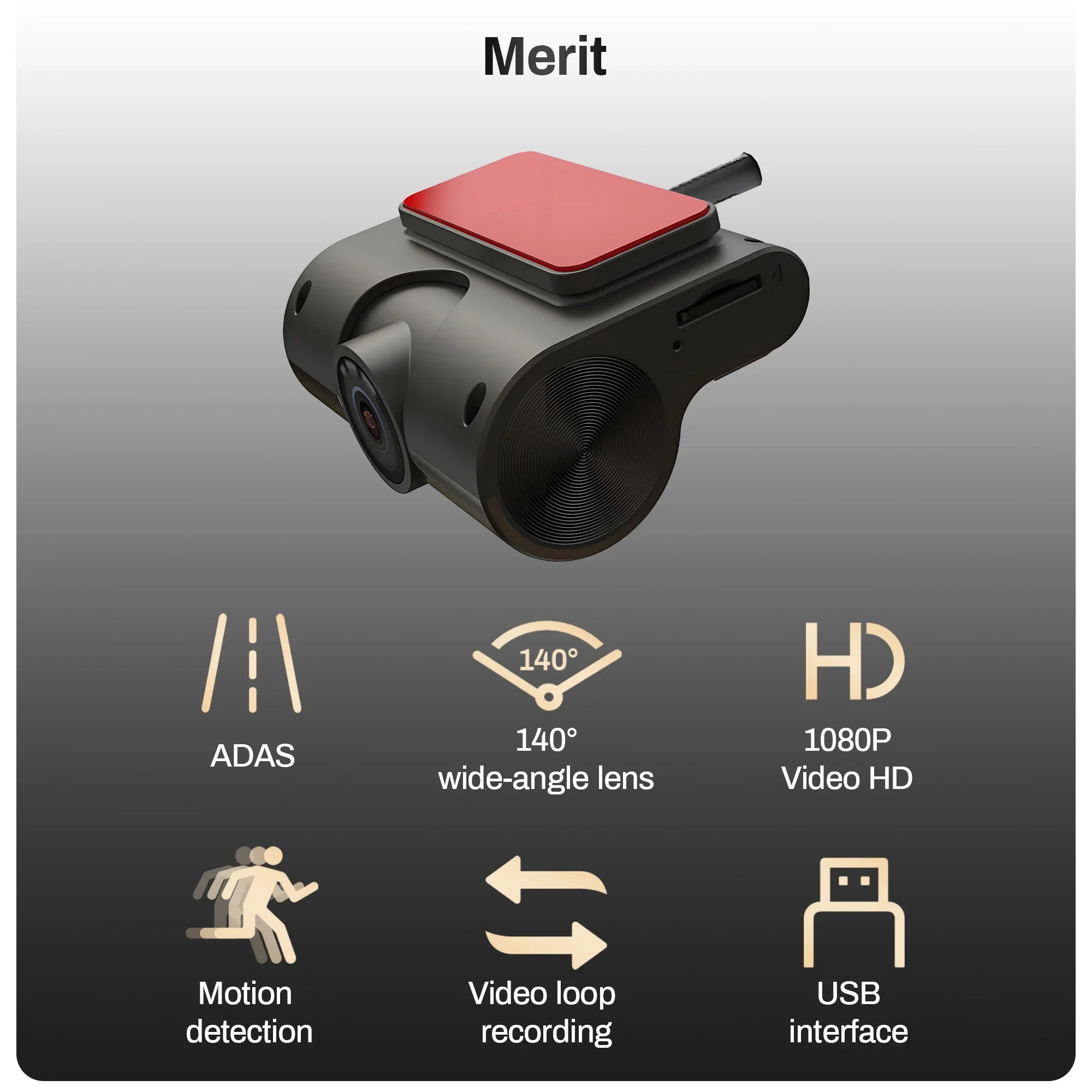 

Car Dvr ADAS Usb HD Camera Dvr 1080P For Android Car DVD Player Navigation Auto Audio Voice Alarm LDWS Support TF Card