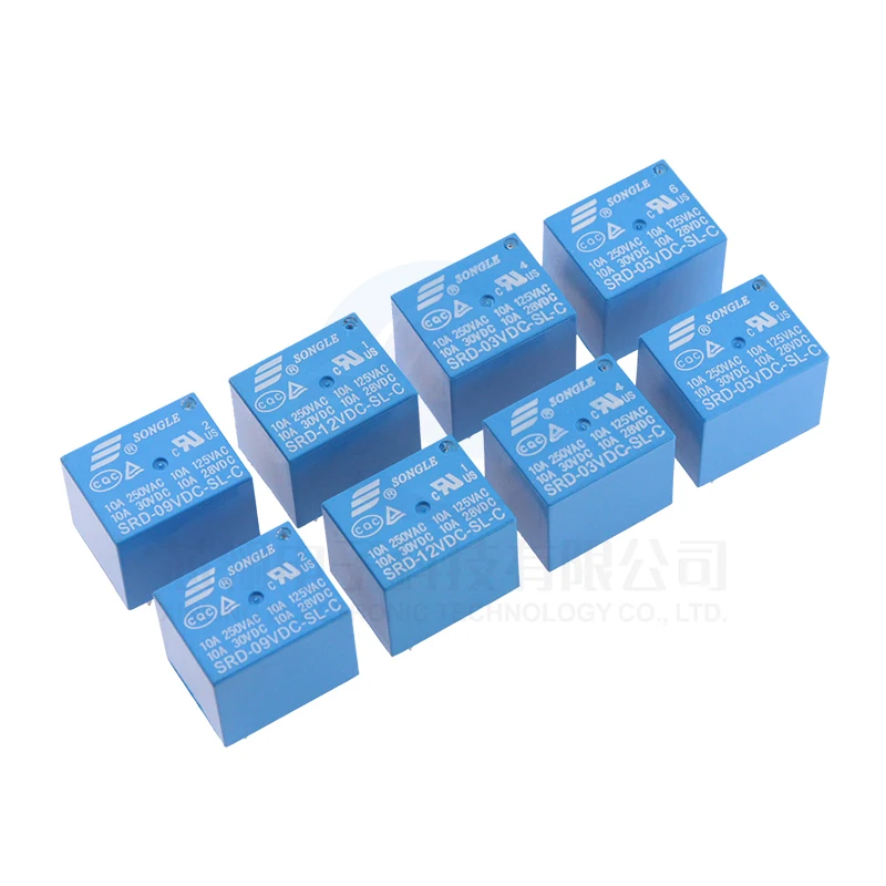 5pcs/lot Songle relay SRD-05VDC-SL-A 9V 12V 24V 48VDC-SL-C 10A 4/5pin