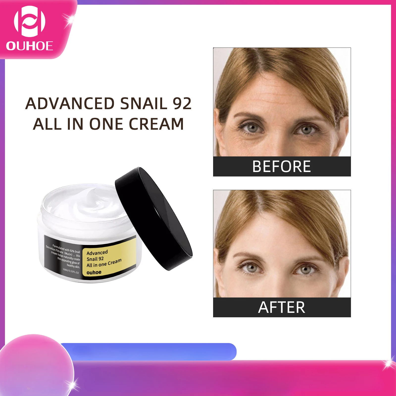 

Natural Snail Extract for Damaged Skin Fading Wrinkle Whitening Hydrating Moisture Replenishment Firming Skin Anti-Aging Essence