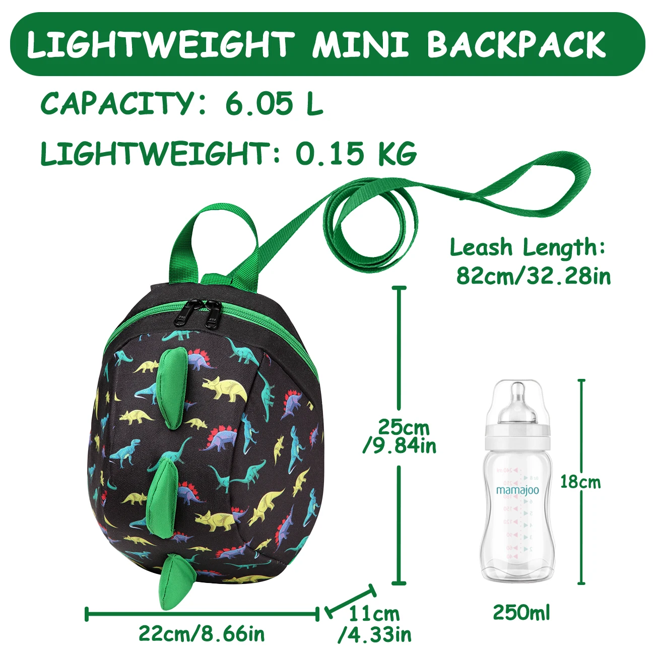 VASCHY Ultra Lightweight Tiny Little Daycare Backpack Mini Toddler Backpack with Leash