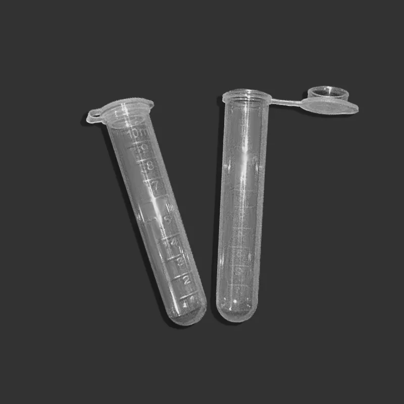 100pcs/bag 10ml Centrifuge Tubes Vials Sample Lab Container Mini Centrifuge Tubes Clear Plastic Centrifuge Vials with