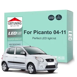 6Pcs Cars Accessories For KIA Picanto 2004 2005 2006 2007 2008 2009 2010 2011 Canbus Dome License Plate LED Interior Light Bulb