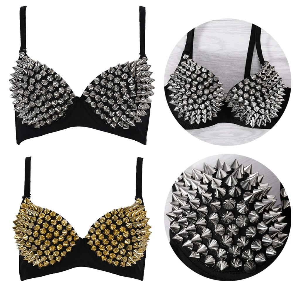 

Women's Lingerie Studded Bra Top Steampunk Style Party Nightclub Bar Belly Dance Stage Costume Club Carnival Sports Non Slip Bra