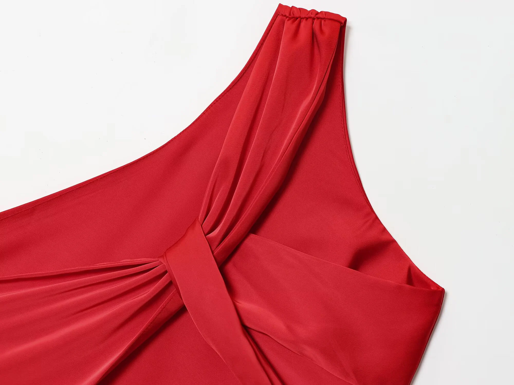 ZERAINS European and American style new women's slim and versatile dress with a silk satin texture and a MIDI long style