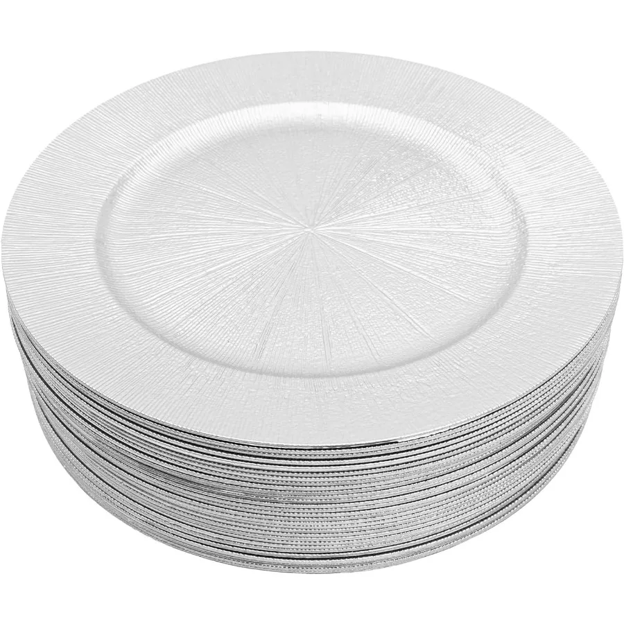 

Charger Plates50Pcs Antique Charger Plate Bulk 13'' Embossed Dinner Round Reusable Vintage Plates Wedding Decorative Chargers S