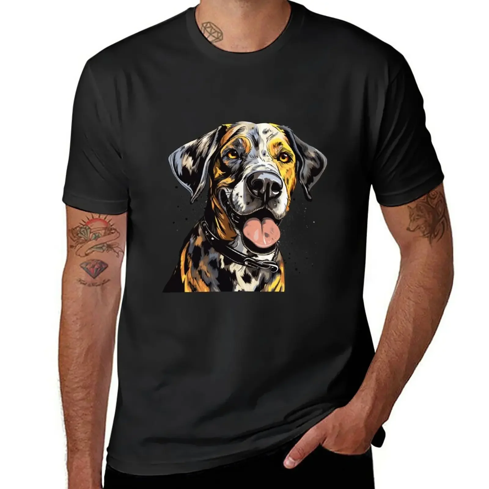 

New Discover Unique Catahoula Leopard Dog-Inspired Apparel and Stickers T-Shirt cute tops men t shirt