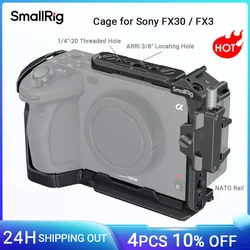 Sony FX30 için SmallRig kafes/FX3 kamera kafesi Rig kiti ile kablo kelepçesi soğuk ayakkabı NATO ray aksesuarları için Mic işık 4183