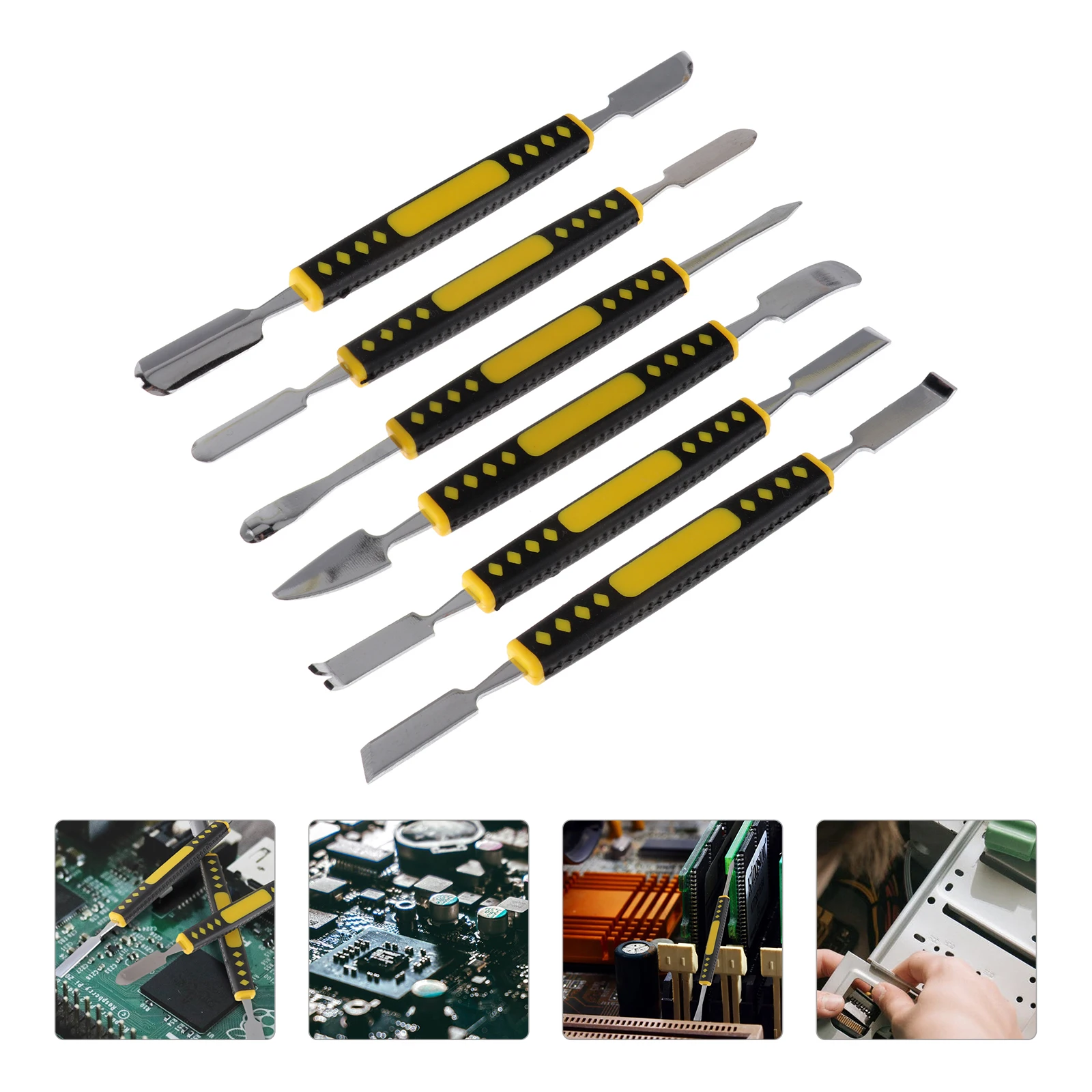 

6pcs Crowbar Disassembly Tool Injection-Molded Non-Slip Handle Compact Lightweight Multi-Function Double-Ended Shell for Phone