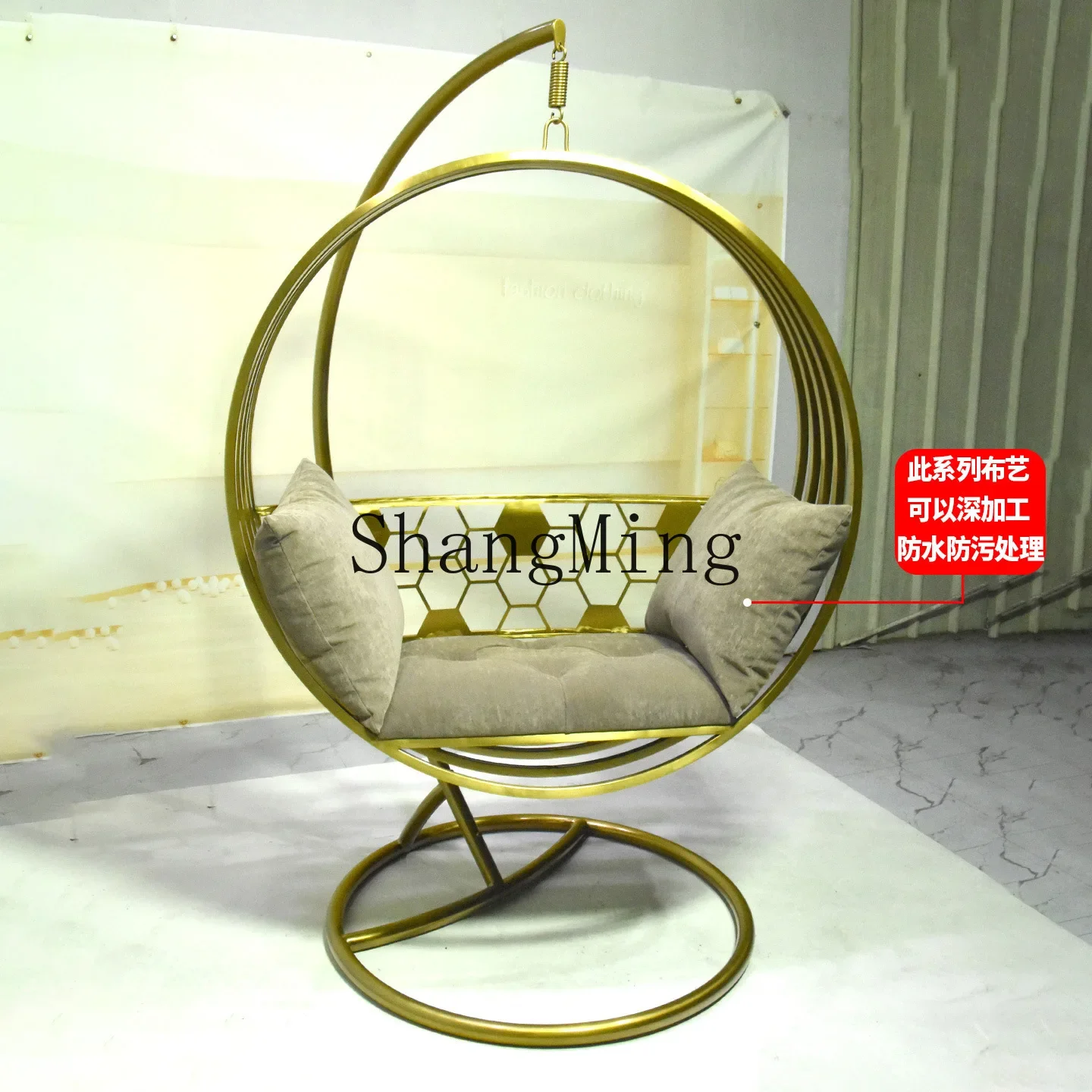 FG living room single sofa chair light luxury high-end balcony outdoor courtyard cradle chair stainless  swing hanging chair