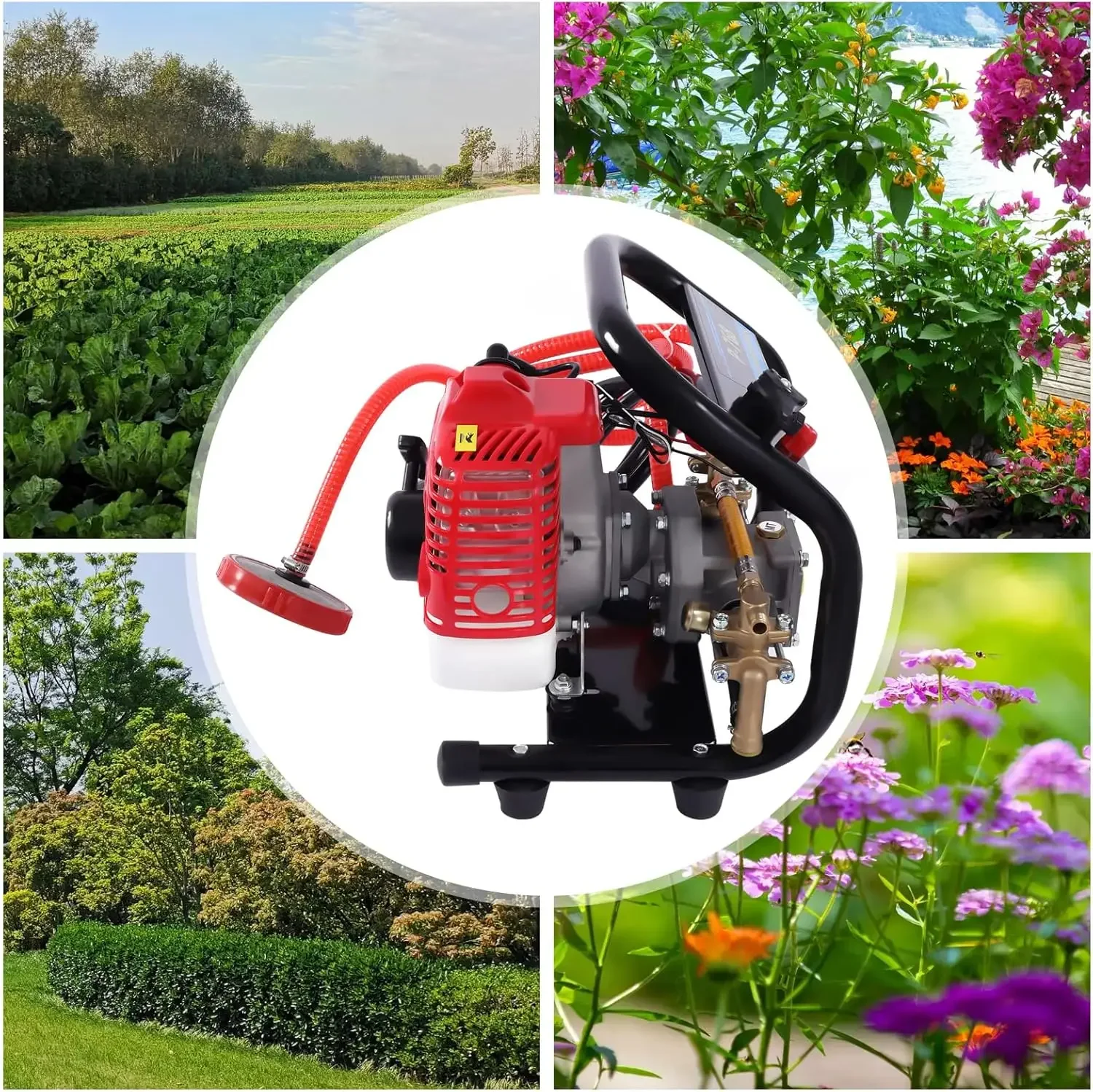 Machine Gas Powered, 26cc 2-Stroke 0.9HP 8500RPM Gasoline Agricultural Mist Duster Sprayer Portable High Pressure Spray