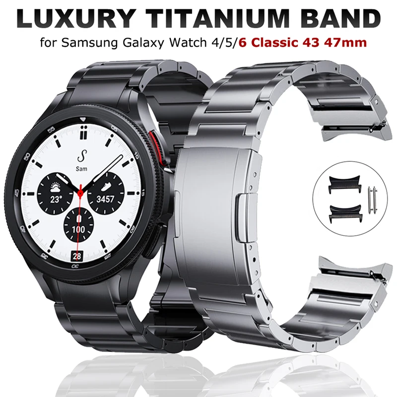 

Business Strap for Samsung Galaxy Watch 6 43 47mm/5/5 Pro 40 44 45mm No Gaps Band for Galaxy Watch 4 Classic 42 46mm Wristband