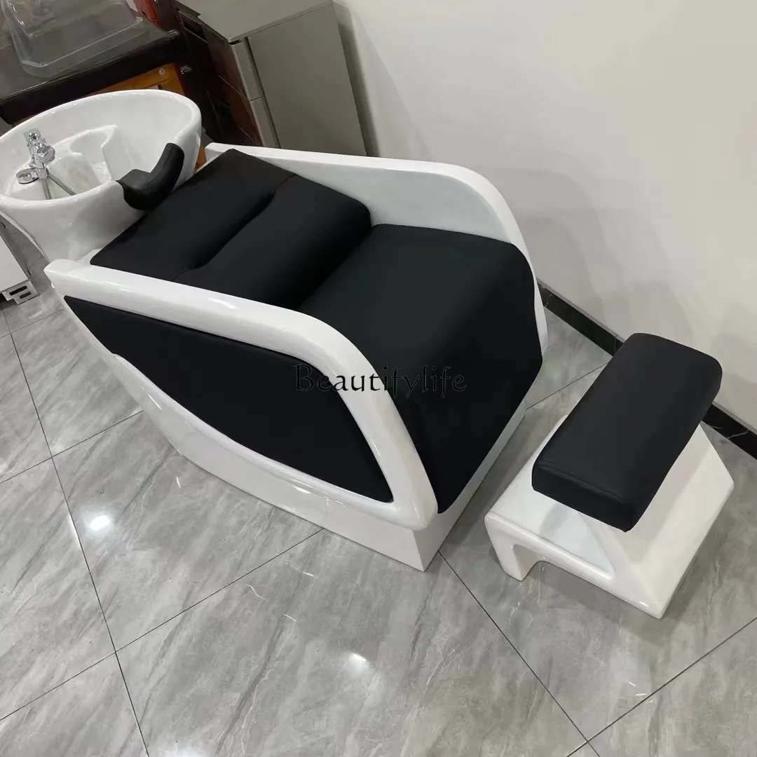 

02*Half lying shampoo bed automatic massage fiberglass quick hot water heater flushing bed