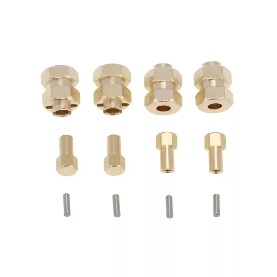 4Pcs 4mm Widen Brass Wheel Hex Extended Adapter Upgrade Parts for 1/24 RC Crawler Axial SCX24 90081 AXI00002 Accessories