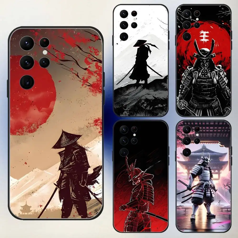 

Japanese Bushido Samurai Phone Case For Samsung S25,24,23,30,21,10,9,Ultra,Plus,Lite,FE,5G Black Soft Case