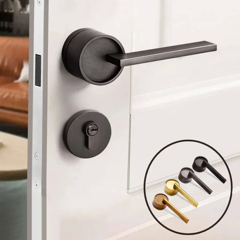 

Door Lock Magnetic Mute Lock Zinc Alloy Bedroom Lock Applicable Door Thickness 35-45mm Door Handles for Interior Doors