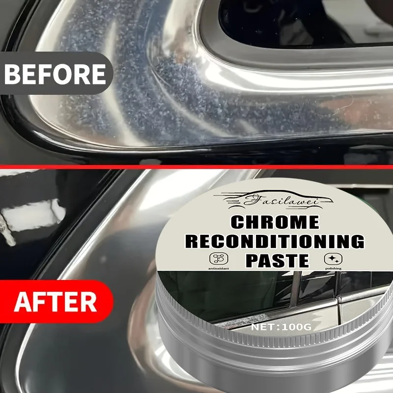 NEW 100g universal automotive chrome repair paste, for door handles and window frame chrome repair, automatic polishing oxide pa