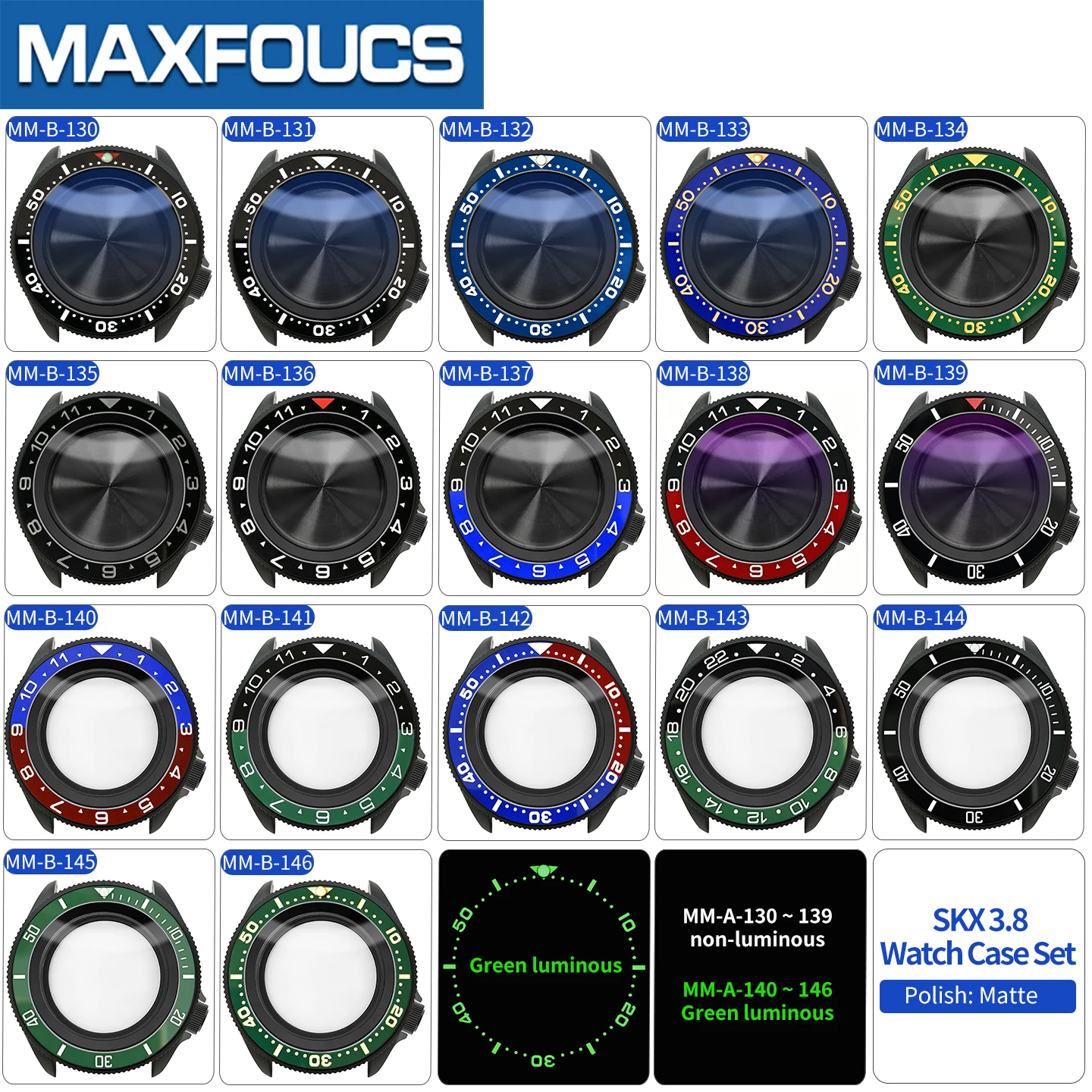 MM300 SRPD SKX Uhrengehäuse-Set Mattschwarze Uhrengehäuse MOD Uhrenteile NH NH35 NH36 4r36 4r35 Modifikationsteile Saphir Maßanfertigung – Detail 3
