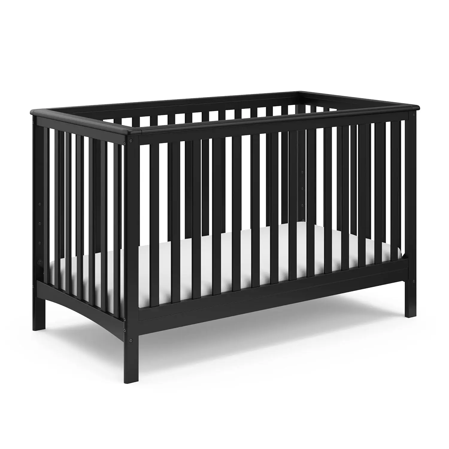 Storkcraft Hillcrest 4-in-1 Convertible Crib (Black) - Converts to Daybed, Toddler Bed, and Full-Size Bed, Fits Standard Full-Si