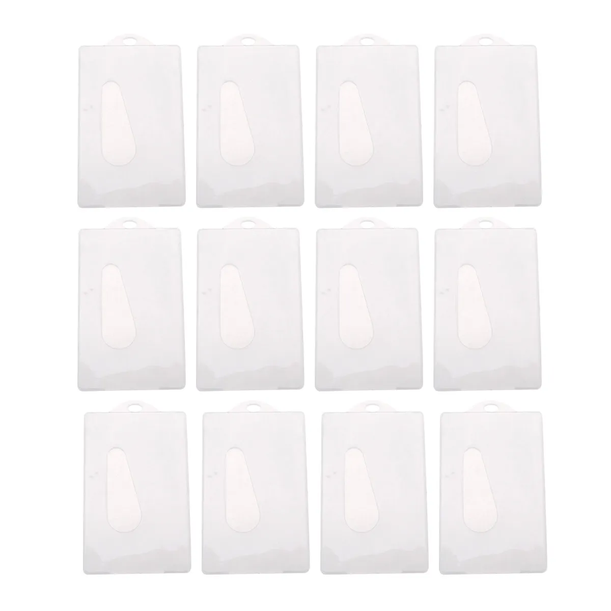 12Pcs Transparent Card Holder Frosty Plastic Id Protector Organizer for Bus Bank Certificate Cards Transparent Cover