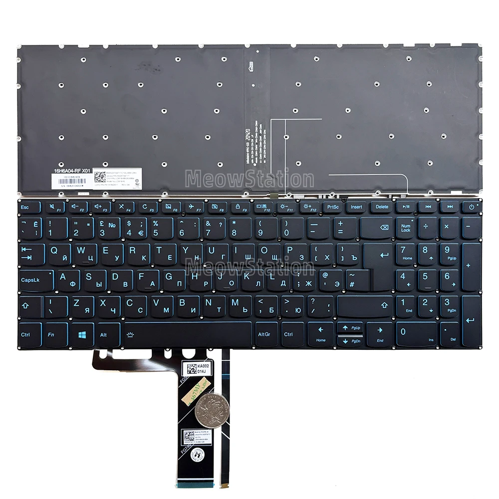 Teclado retroiluminado del Reino Unido/Rusia para Lenovo IdeaPad  L340-15 L340-15API L340E-15API L340-15IWL L340-15IRH L340-17IRH L340-17API L340-17IWL
