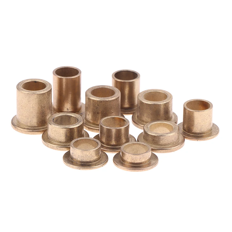 5Pcs Inner Diameter 8MM Powder Metallurgy Oil Bearing With Edge Step Shoulder Flange Bushing Copper Sleeve